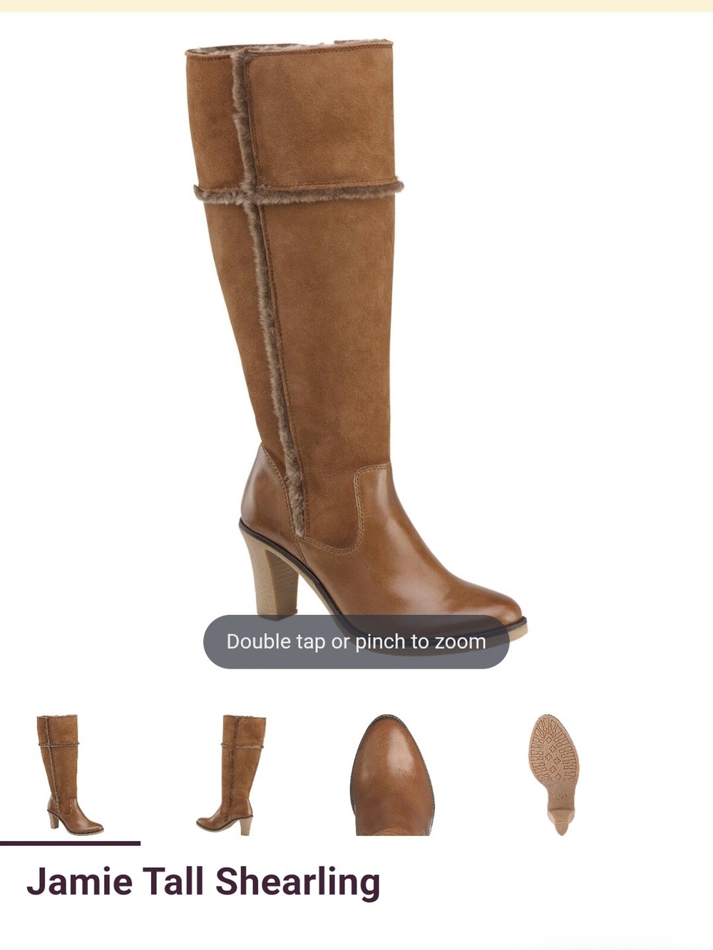 New With Box Johnston & Murphy Jamie Tall Shearling Real Fur Boots Size 6